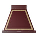 ILVE 30 Inch Nostalgie II Noblesse 600 CFM Wall Mount Glossy Burgundy Hood Brass