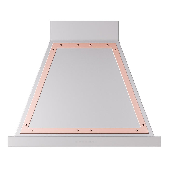ILVE 30 Inch Nostalgie II Noblesse 600 CFM Wall Mount Stainless Steel Range Hood Copper
