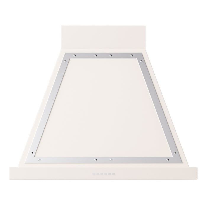 ILVE 30 Inch Nostalgie II Noblesse 600 CFM Wall Mount Antique White Range Hood Chrome