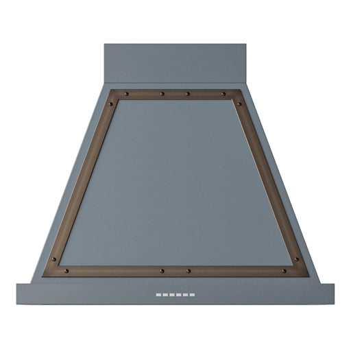 ILVE 30 Inch Nostalgie II Noblesse 600 CFM Wall Mount Blue Grey Range Hood Burnished