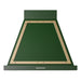 ILVE 30 Inch Nostalgie II Noblesse 600 CFM Wall Mount Emerald Green Range Hood Brass