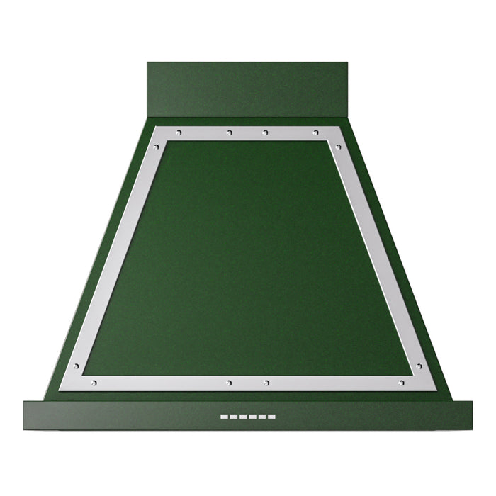 ILVE 30 Inch Nostalgie II Noblesse 600 CFM Wall Mount Emerald Green Range Hood Chrome