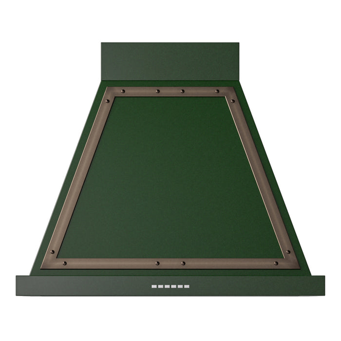 ILVE 30 Inch Nostalgie II Noblesse 600 CFM Wall Mount Emerald Green Range Hood Burnished