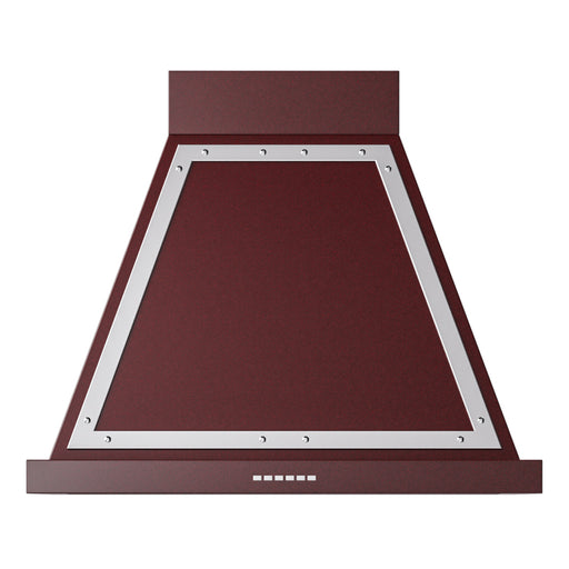 ILVE 30 Inch Nostalgie II Noblesse 600 CFM Wall Mount Glossy Burgundy Hood Chrome