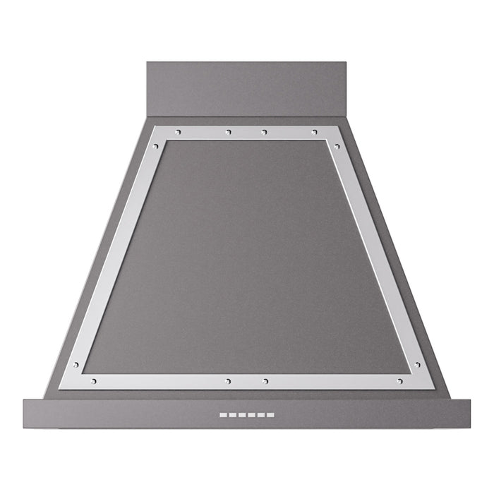 ILVE 30 Inch Nostalgie II Noblesse 600 CFM Wall Mount Matte Graphite Range Hood Chrome