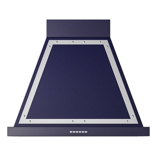 ILVE 30 Inch Nostalgie II Noblesse 600 CFM Wall Mount Midnight Blue Range Hood Chrome