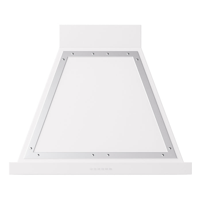 ILVE 30 Inch Nostalgie II Noblesse 600 CFM Wall Mount White Range Hood Chrome