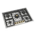 ILVE 30 Inch UHCPT75NSSGLP Nostalgie II Built-In Stainless Steel Liquid Propane Cooktop with 5 Burners in Brass Knobs Main