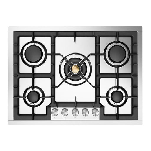 ILVE 30 Inch UHCPT75SSLP Professional Plus II Built-In Stainless Steel Liquid Propane Cooktop with 5 Sealed Burners Front