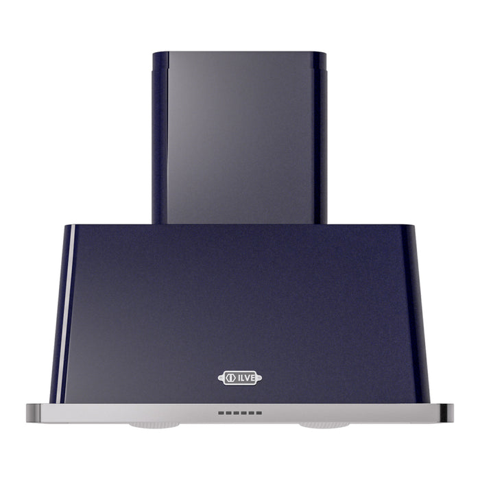 ILVE 36 Inch Majestic II 600 CFM Wall Mount Range Hood Midnight Blue