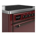 ILVE 36 Inch Majestic III Burgundy Induction with 6 Elements and 3.5 Cu. Ft. Oven Capacity in Solid Door Side