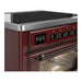 ILVE 36 Inch Majestic III Burgundy Induction with 6 Elements and 3.5 Cu. Ft. Oven Capacity in Triple Glass Door Side
