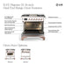 ILVE 36 Inch Majestic III Custom Color (RAL) Dual Fuel Range with 6 Black Brass Burners, Griddle and Dual Function Burner up to 25,000 BTU in Solid Door Features