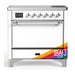 ILVE 36 Inch Majestic III Custom Color (RAL) Induction with 6 Elements and 3.5 Cu. Ft. Oven Capacity in Solid Door Chrome