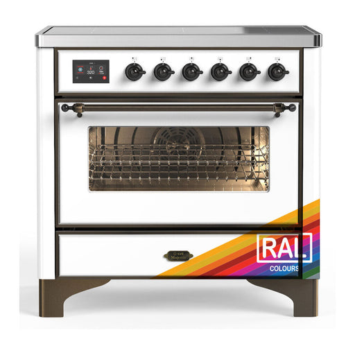 
ILVE 36 Inch Majestic III Custom Color (RAL) Induction with 6 Elements and 3.5 Cu. Ft. Oven Capacity in Triple Glass Door Burnished