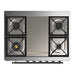 ILVE 36 Inch Majestic III Emerald Green Dual Fuel Range with 6 Black Brass Burners, Griddle and Dual Function Burner up to 25,000 BTU in Triple Glass Door Cooktop