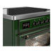 ILVE 36 Inch Majestic III Emerald Green Induction with 6 Elements and 3.5 Cu. Ft. Oven Capacity in Triple Glass Door Side