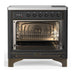 ILVE 36 Inch Majestic III Matte Graphite Induction with 6 Elements and 3.5 Cu. Ft. Oven Capacity in Solid Door Open