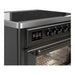 ILVE 36 Inch Majestic III Matte Graphite Induction with 6 Elements and 3.5 Cu. Ft. Oven Capacity in Triple Glass Door Side