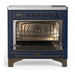 ILVE 36 Inch Majestic III Midnight Blue Induction with 6 Elements and 3.5 Cu. Ft. Oven Capacity in Triple Glass Door Open