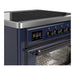 ILVE 36 Inch Majestic III Midnight Blue Induction with 6 Elements and 3.5 Cu. Ft. Oven Capacity in Triple Glass Door Side