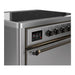 ILVE 36 Inch Majestic III Stainless Steel Induction with 6 Elements and 3.5 Cu. Ft. Oven Capacity in Solid Door Side
