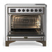 ILVE 36 Inch Majestic III Stainless Steel Induction with 6 Elements and 3.5 Cu. Ft. Oven Capacity in Triple Glass Door Open