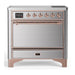 ILVE 36 Inch Majestic III Stainless Steel Induction with 6 Elements and 3.5 Cu. Ft. Oven Capacity in Solid Door Copper