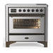 ILVE 36 Inch Majestic III Stainless Steel Induction with 6 Elements and 3.5 Cu. Ft. Oven Capacity in Triple Glass Door Burnished