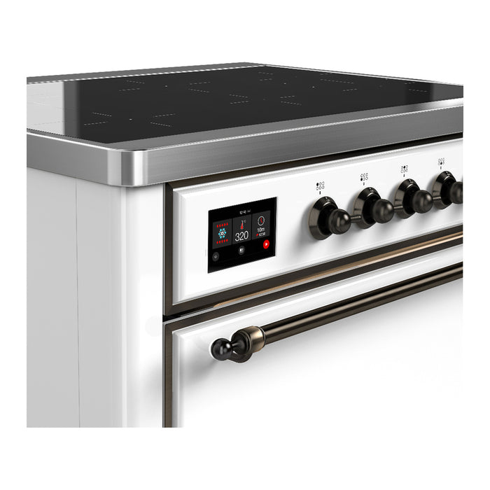 ILVE 36 Inch Majestic III White Induction with 6 Elements and 3.5 Cu. Ft. Oven Capacity in Solid Door Side