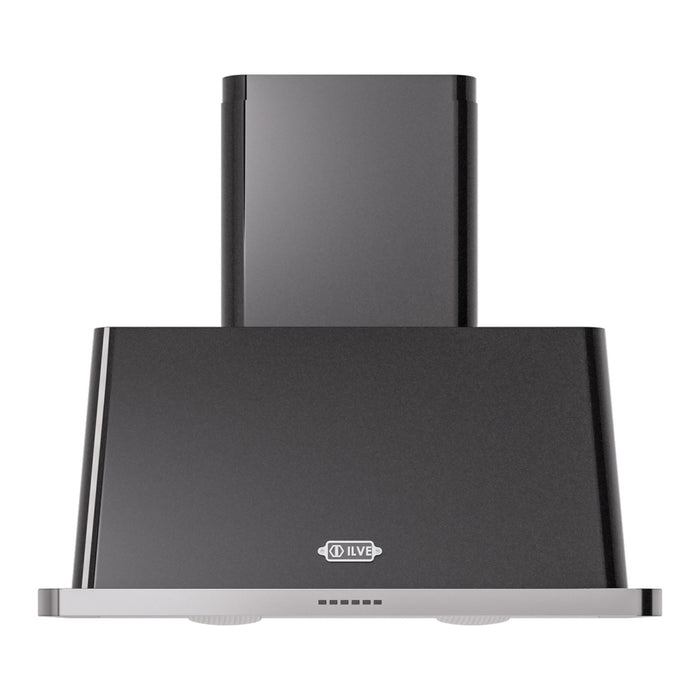 ILVE 36 Inch Majestic II 600 CFM Wall Mount Range Hood Black