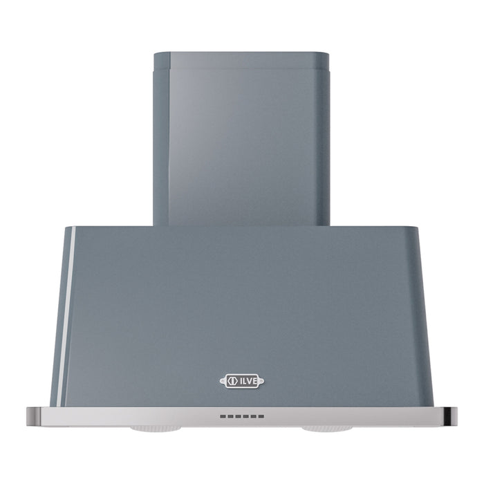 ILVE 36 Inch Majestic II 600 CFM Wall Mount Range Hood Blue