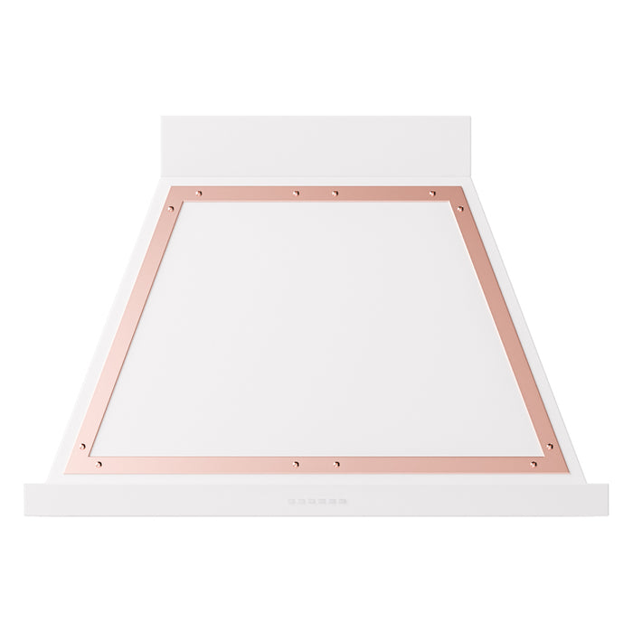 ILVE 36 Inch Nostalgie II Noblesse 600 CFM Wall Mount White Range Hood Copper