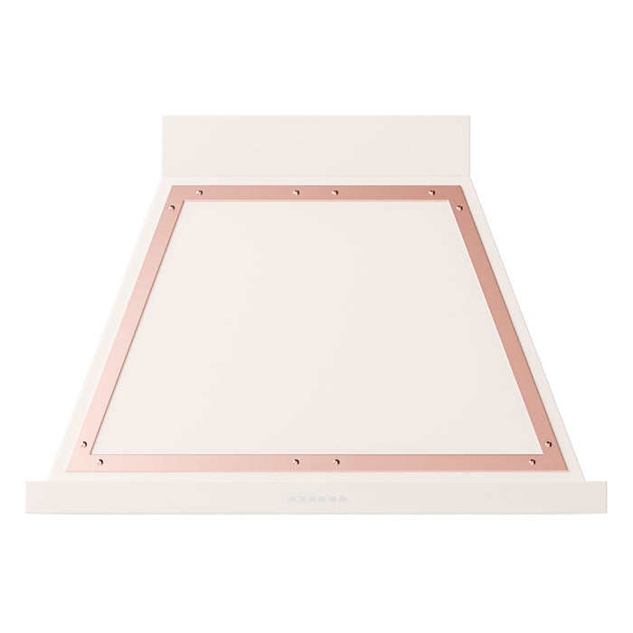 ILVE 36 Inch Nostalgie II Noblesse 600 CFM Wall Mount Antique White Range Hood Copper