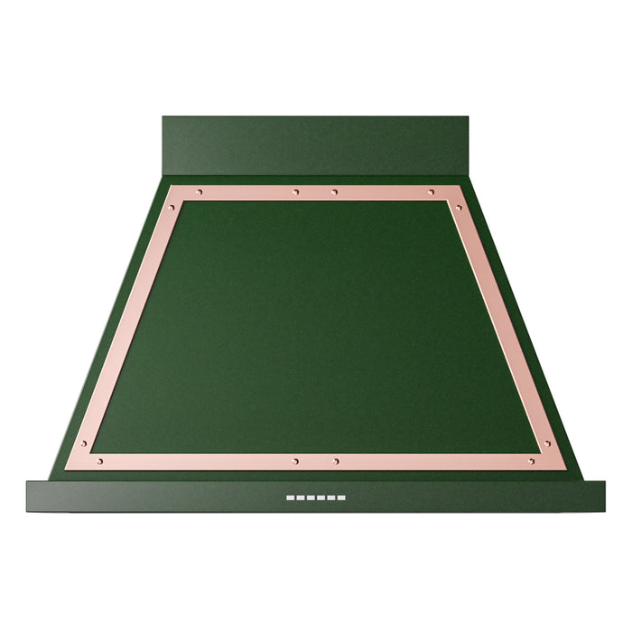 ILVE 36 Inch Nostalgie II Noblesse 600 CFM Wall Mount Emerald Green Range Hood Copper