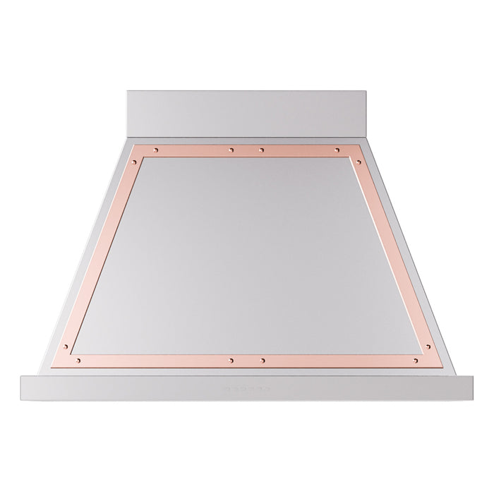 ILVE 36 Inch Nostalgie II Noblesse 600 CFM Wall Mount Stainless Steel Range Hood Copper