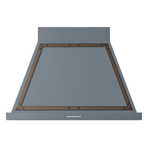 ILVE 36 Inch Nostalgie II Noblesse 600 CFM Wall Mount Blue Grey Range Hood Burnished