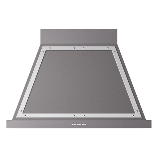 ILVE 36 Inch Nostalgie II Noblesse 600 CFM Wall Mount Matte Graphite Range Hood Chrome