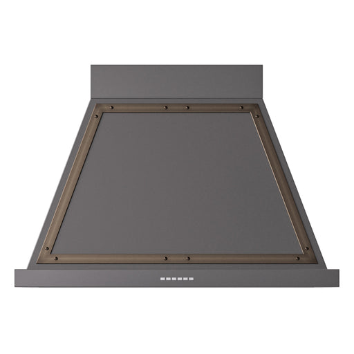 ILVE 36 Inch Nostalgie II Noblesse 600 CFM Wall Mount Matte Graphite Range Hood Burnished