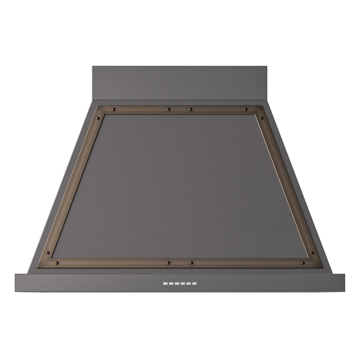 ILVE 36 Inch Nostalgie II Noblesse 600 CFM Wall Mount Matte Graphite Range Hood Burnished