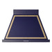 ILVE 36 Inch Nostalgie II Noblesse 600 CFM Wall Mount Midnight Blue Range Hood Brass