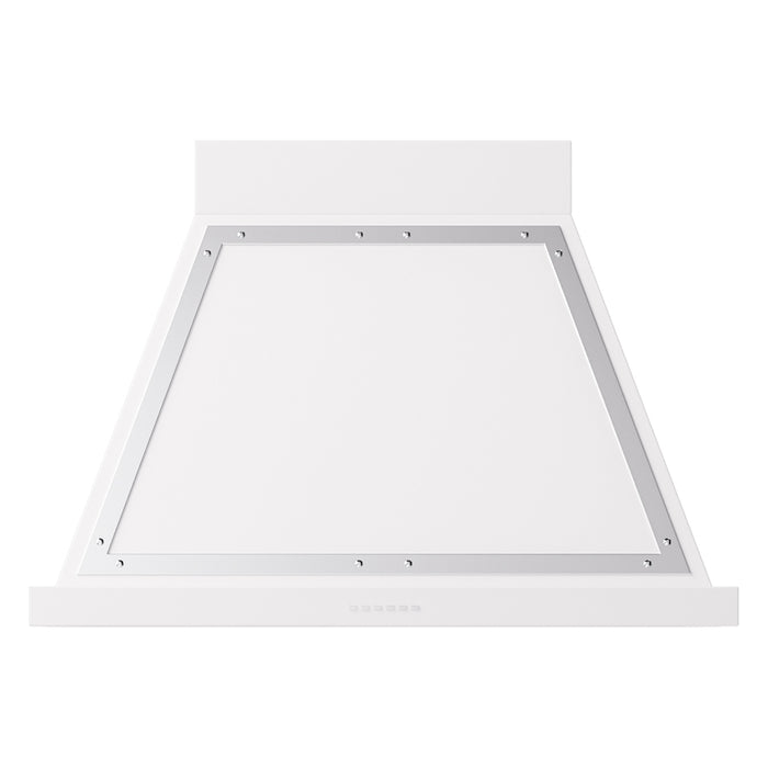 ILVE 36 Inch Nostalgie II Noblesse 600 CFM Wall Mount White Range Hood Chrome