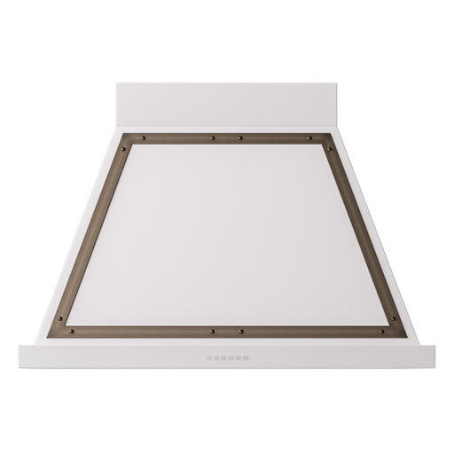 ILVE 36 Inch Nostalgie II Noblesse 600 CFM Wall Mount White Range Hood Burnished