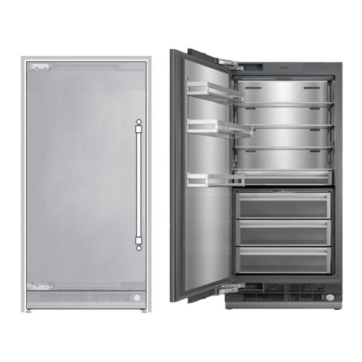 ILVE 36 Inch UFFC36SINPRY Freezer Column with 20.1 Cu. Ft. Capacity, Automatic Ice Maker, Up to 3.9 lb Daily Production and Full Size Ceiling LED Illumination Panel Main