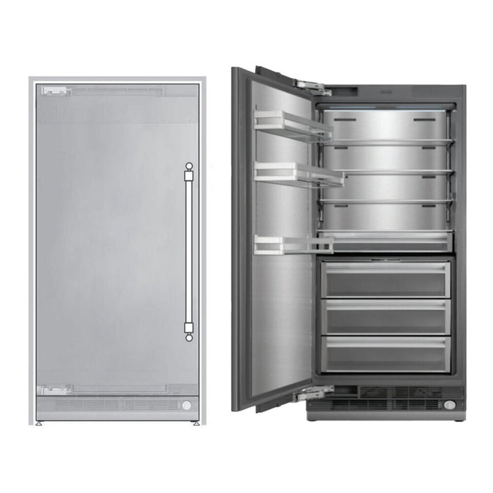 ILVE 36 Inch UFFC36SINPRY Freezer Column with 20.1 Cu. Ft. Capacity, Automatic Ice Maker, Up to 3.9 lb Daily Production and Full Size Ceiling LED Illumination Panel Main