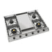 ILVE 36 Inch UHCP965FNSSBLP Nostalgie II Built-In Stainless Steel Liquid Propane Cooktop with 6 Sealed Burners and Griddle in Burnished Trim Trim Main