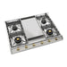 ILVE 36 Inch UHCP965FNSSGLP Nostalgie II Built-In Stainless Steel Liquid Propane Cooktop with 6 Sealed Burners and Griddle in Brass Trim Main