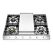 ILVE 36 Inch UHCP965FSSLP Professional Plus II Built-In Stainless Steel Liquid Propane Cooktop with 6 Sealed Burners and Griddle Front