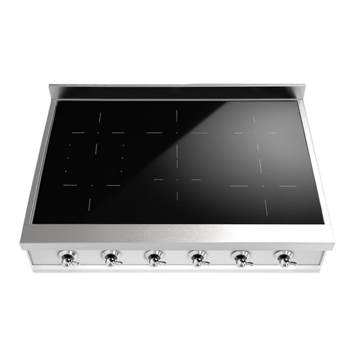ILVE 36 Inch UHCPI366NSSC Nostalgie II Built-In Induction Rangetop with 5 Element in Chrome Trim Front