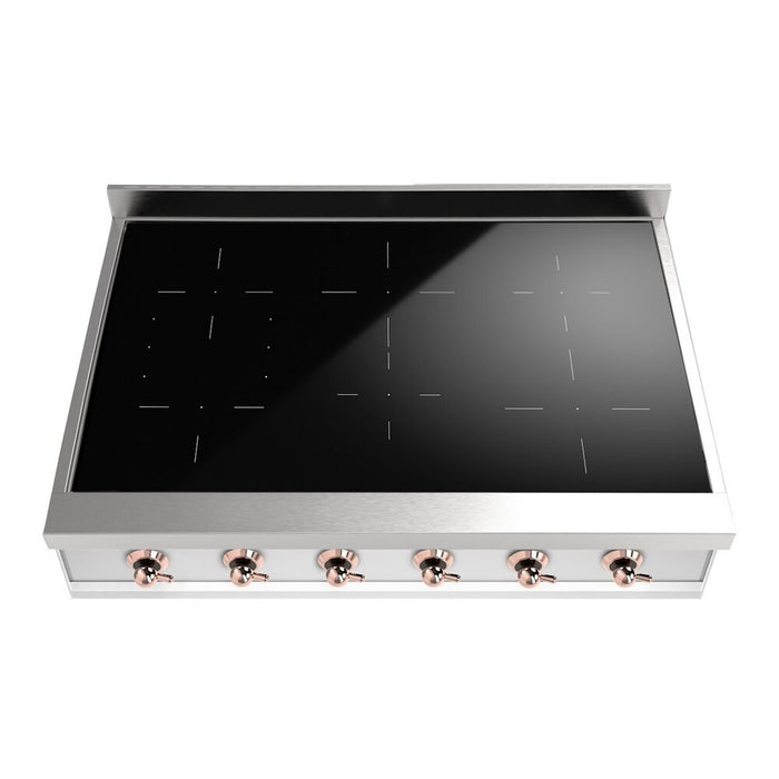 ILVE 36 Inch UHCPI366NSSP Nostalgie II Built-In Induction Rangetop with 5 Element in Copper Front